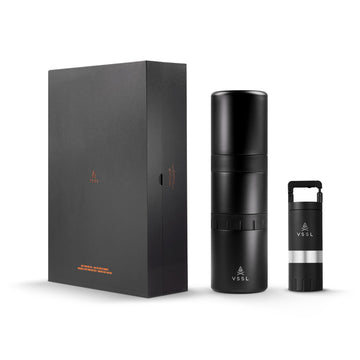 Nest Pour Over Coffee Kit + Java G25 Grinder Gift Set by VSSL – 25 Gram Gift Set, 25 grams, Stainless Steel, Black, Model B145000-000A
