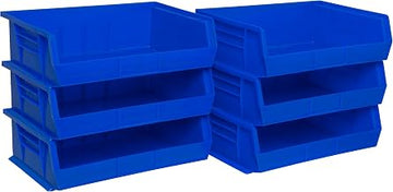 Akro-Mils 30255 AkroBins Plastic Storage Bins, 11"x16"x5", Blue, 6-Pack