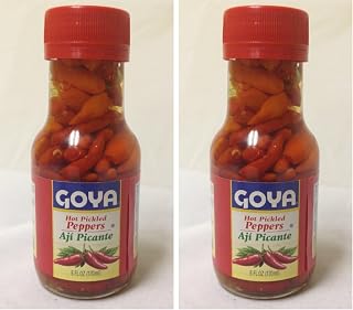 Goya Hot Pickled Red Peppers, Nachos, Latin Cooking (Pack of 2)