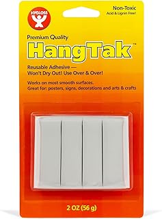 Hygloss White HangTak Putty - 48-Pack Removable & Reusable Poster and Picture Mounting Putty, Wall-Safe Sticky Tack for Home, Classroom & Office Use (48 Packs, 2-Ounce Each)