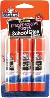 Elmer's Disappearing Purple School Glue Sticks, 0.21 oz Each, 2-3 Packs (E520)