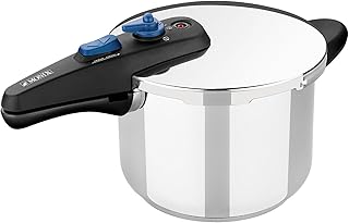 Monix Veloce | 7 Litre Rapid Pressure Cooker, Triple Safety System, Two System of Fusion, Silver, 18/10 Stainless Steel, 22 cm