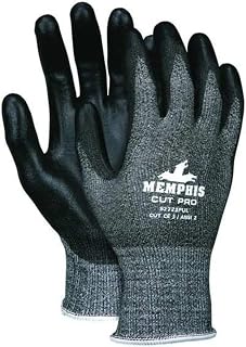 MCR Safety 92723PUM Cut Pro 13 Gauge HyperMax Work Glove, Cut Protection Glove, Polyurethane Coated Palm & Fingertips, Medium