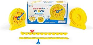 hand2mind NumberLine Clock, Telling Time Teaching Clock, Learn to Tell Time Clock, Analog Classroom Learning Clock, Teaching Time Math Manipulatives, Clocks for Kids Learning to Tell Time (Set of 6)