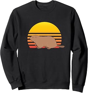 Retro Sunset Marmot Animal Zookeeper Sweatshirt