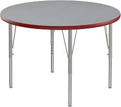 Correll Activity Tables with Gray Granite and Red Finish A36-RND-15-14-35