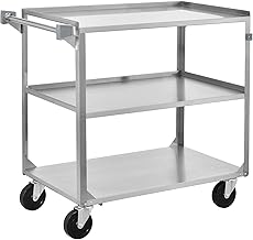 Global Industrial 3 Shelf Stainless Steel Utility Cart, 30-3/4 x 18-3/8 x 33, 300 Lb Cap