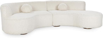 Kosas Home Classic Concepts Octavia Upholstered Fabric Sectional in Vanilla