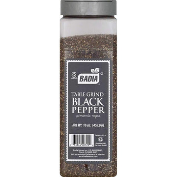 Table Grind Rollermill Black Pepper by Badia – 16 Ounces