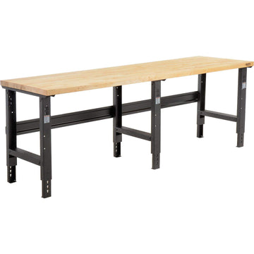 Adjustable Height Workbench C-Channel Leg by Global Industrial – 30"L x 96"W, Steel, Black, Model 319083