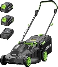 Steelite 40V 17" Cordless Electric Lawn Mower with Brushless Motor, 6-Position Height Adjustment, 2-in-1 Bagging Mulching, 2PCS 4.0Ah Batteries & Charger Included