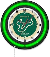 Holland Bar Stool Clk19BKSouFla NCAA 19 in. Dia. University of South Florida Double Neon Wall Clock Black
