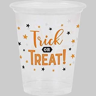 Creative Converting Halloween Plastic Cups, 16 oz. | Clear | 8 Pcs.