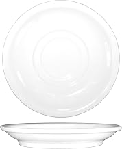 ITI-DO-2 Porcelain Dover 6-Inch Saucer, Double Well, 36-Piece, White