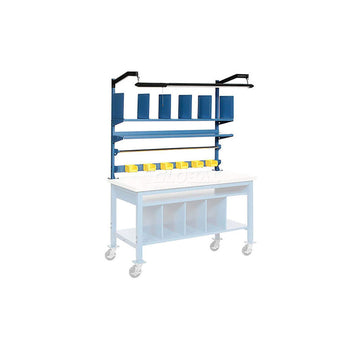 60" W Riser Kit with Dividers by Global Industrial – 65"L x 60"W x 5"H, Alloy Steel, Blue, Model 606971