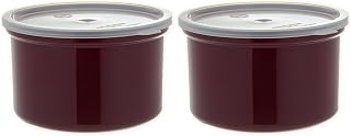 Carlisle FoodService Products Round Storage Container with Lid, 1.5 Quart Crock, Brown (Pack of 2)