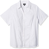 Junior's Short Sleeve Work Shirt – Cotton, White, Model E9385JL