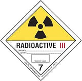 Labelmaster HMSL16 Radioactive III Canadian Label, Paper, Hazard Class 7, Hazmat, 4" x 4" (Pack of 500)