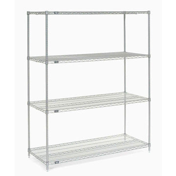 5 Tier Chrome Wire Shelving Starter Unit by Nexel – Nickel, Chrome, Model 24607C5