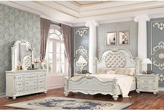 Destiny Contemporary Pearl White 4-piece Bedroom Set, Queen