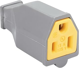 Legrand Pass & Seymour SA993GRYCC10 15-Amp 125-volt Straight Blade Connector Two Pole Three Wire, Gray (1 Count)