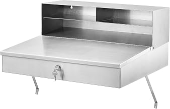 Global Industrial Wall Mounted Receiving Desk,Stainless Steel, 24" Wx22 Dx12 H