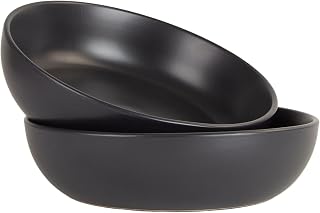 10 Strawberry Street Wazee Matte 9"/48oz Serving Bowl, Set of 2, Black
