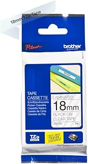 TZe-141 Labelling Tape Cassette, Black on Clear, 18 mm (W) x 8 m (L), Laminated, Brother Genuine Supplies