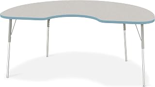 Jonti-Craft Berries 6423JCA131 Kidney Activity Table - 48" X 72", A-Height - Freckled Gray/Coastal Blue/Gray