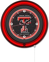 Holland Bar Stool Clk15BKTXTech NCAA 15 in. Dia. Texas Tech University Double Neon Wall Clock Black