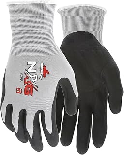 MCR Safety Coated Gloves, Foam Nitrile, Foam, Palm, 3 Abrasion Level, Gray, XS (6) 1 PR Pack of 12 Pack of 12