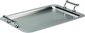 Service Ideas Tray with Handles, 20" x 12.5", Stainless Steel | TRRTH2012BS in Brushed