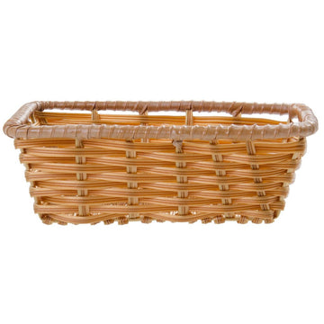 Storage Basket Rectangular Natural - 10"L x 7 1/2"W x 3"H by HUBERT – Plastic, Natural, Model K340-FT NAT