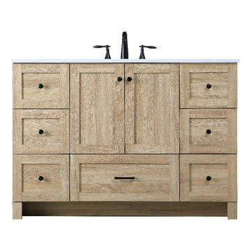 Elegant Kitchen And Bath 48 Inch Single Bathroom Vanity In Mango Wood by Elegant Lighting – 19.00" W x 34.00" H x 48.00" D, Mango Wood, Model VF2848MW