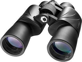 Barska 7x50 Escape Green Lens Porro Binoculars | 7x50mm Porro Prism with 7.1 degree angle and rubber armor for birdwatching, hunting and astronomy