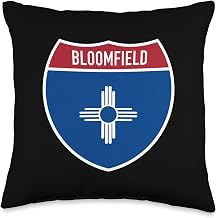 Bloomfield New Mexico Map Highway Interstate Sign Souvenir Throw Pillow