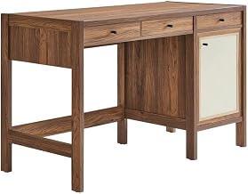 Brown Wood Grain Office Desk with Spacious Work Surface, Durable Construction, Stylish Design for Home Office and Workspace