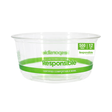 12 oz Clear Round Deli Container by Responsible Products – 12 oz, 12.0 fluid_ounces, Other, Clear, Model RP-PLARDC12-117-500
