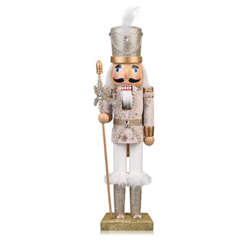 ArlinaL Wooden Nutcracker Figure, 15 Inch Gold Soldier
