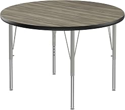 Correll 42" Top Bar Stool/Standing Height Round Activity Table in Driftwood