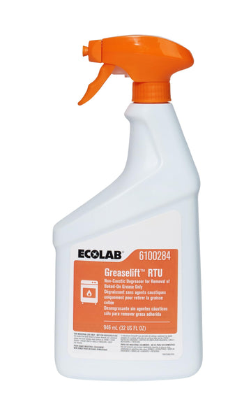 Greaselift RTU Non-Caustic Degreaser - 32 FL OZ Spray Bottle by Ecolab – 32 Fl Oz (Pack of 1), Model 6100284