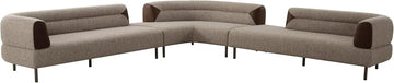 Plume - Modern Brown Fabric Sectional Sofa