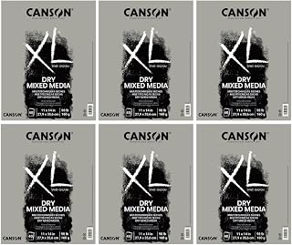 Canson XL Series Sand Grain Dry Mixed Media Pad, 11" x 14", Grey, 98 lb. (160gsm), 40 Sheets/Pad, Class Pack of 6 Pads, 240 Sheets Total