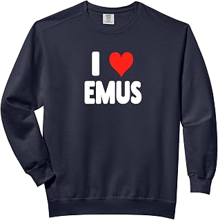 I Love Emus - Heart Cute Funny Zoo Animal Emu Comfort Colors Adult Sweatshirt