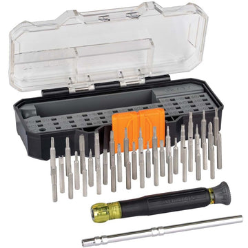 Precision Screwdriver Set with Case by KLEIN TOOLS – One Size, Steel with Acetate Handle, Black/Yellow, Model 32717
