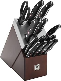 ZWILLING Twin Signature 15-Piece Razor-Sharp German Knife Block Set, Made in Company-Owned German Factory with Special Formula Steel perfected for almost 300 Years, Dishwasher Safe