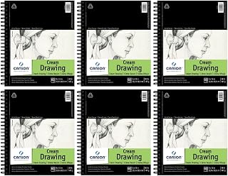 Canson Artist Series Cream Drawing Pad, 9" x 12", Side Wire Bound, 90 lb. (147gsm), 60 Sheets/Pad, Case of 6 Pads, 360 Sheets Total