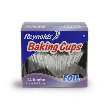 Baking Cups Extra Large 3 1/2 inches - 24 Ea by Reynolds – 24 Count (Pack of 1), 278.57 milliliters, Foil, Silver, Pack of 12