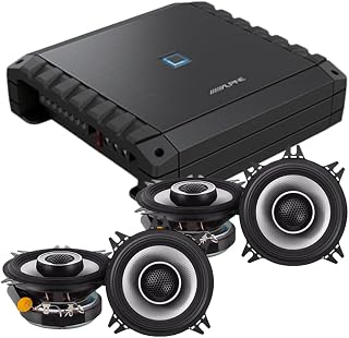 Alpine S-Series S2-A36F 4-Channel Amplifier with 2-Pack S2-S40 4" Coaxial Speakers