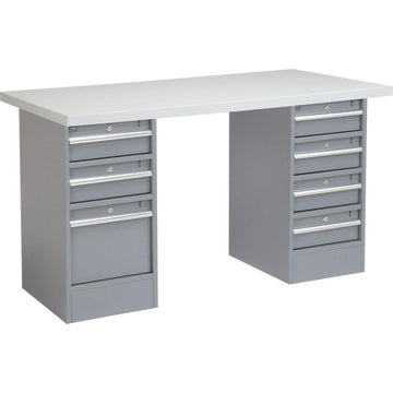 72" W x 24" D Workbench by Global Industrial – 24"L x 72"W x 33.63"H, Steel, Gray, Model 253803